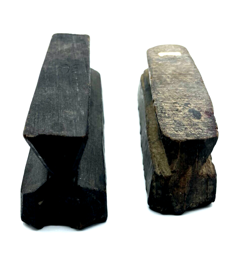 2x antik Druckstock Handarbeit Handgeschnitzt Stoffstempel Druckstempel gepfl.1