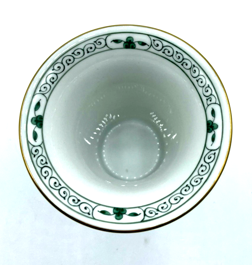 Antik Meissen Porzellan Trichtervase Vase indisch grün H 10 cm  1A Zustand1