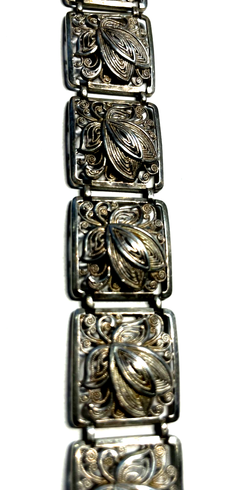 Antik 835 Silber Armband L 20 cm B 20 mm Filigransilber Handarbeit Jugendstil4
