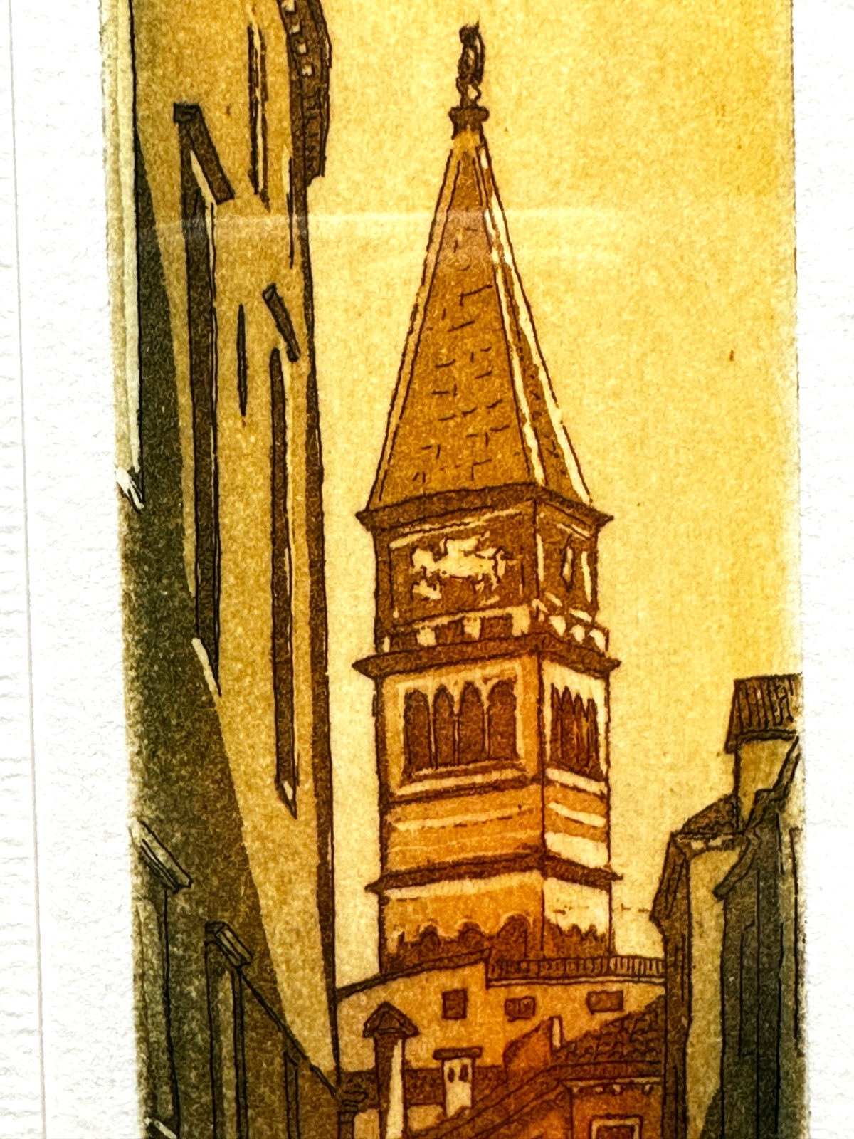 Cadore - 1991 Farbradierung Venedig Campanile/Kanal – 27/44 nummeriert – Rahmen5
