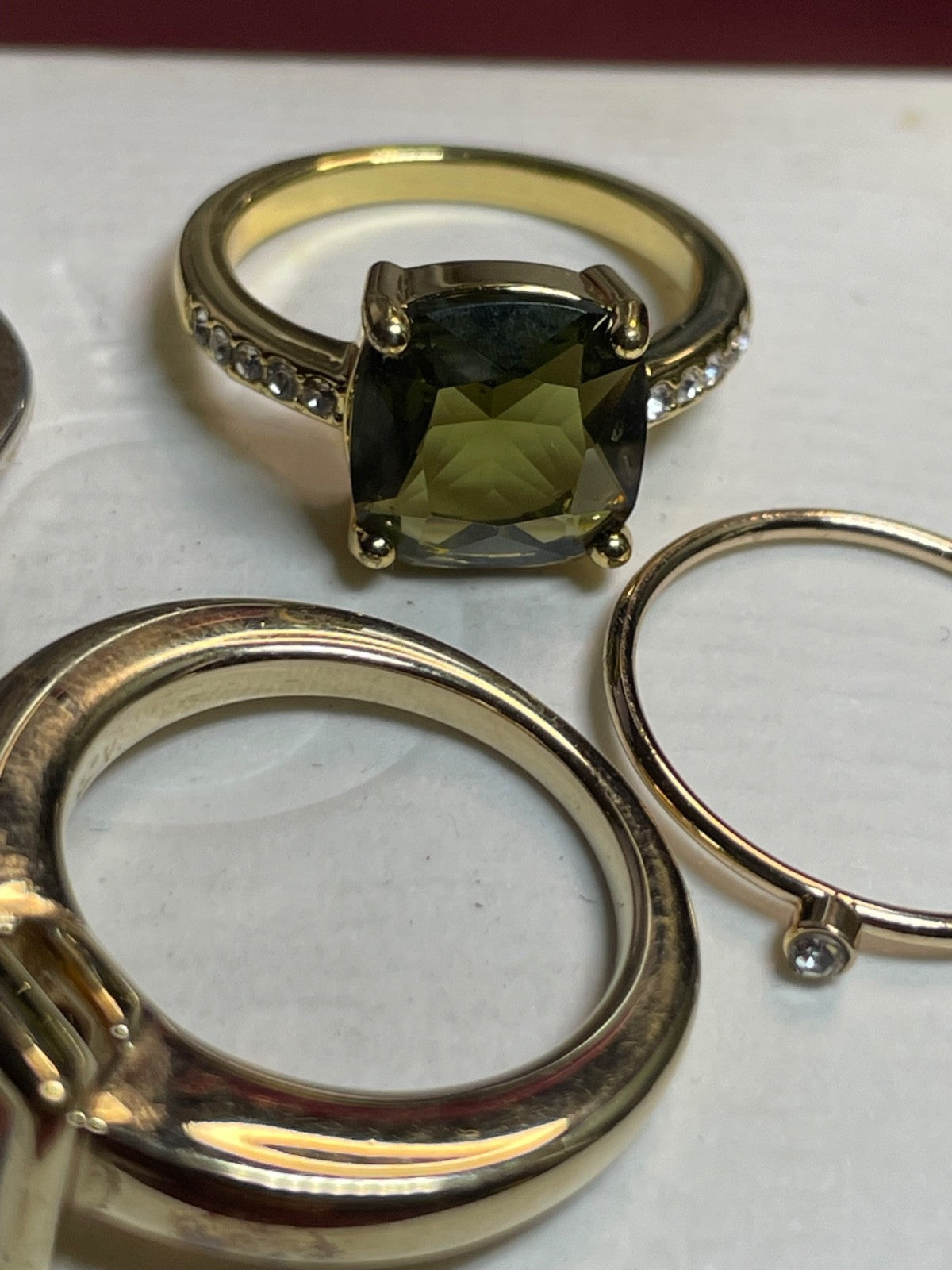 Konvolut Ringe Modeschmuck gemischt neuwertig mit Farbsteinen vergoldet PL4