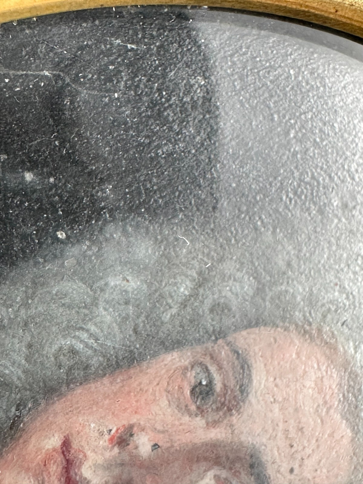 Miniatur Lupenmalerei um 1720 - unbekannter Kavalier - gerahmt - öl auf Kupfer2