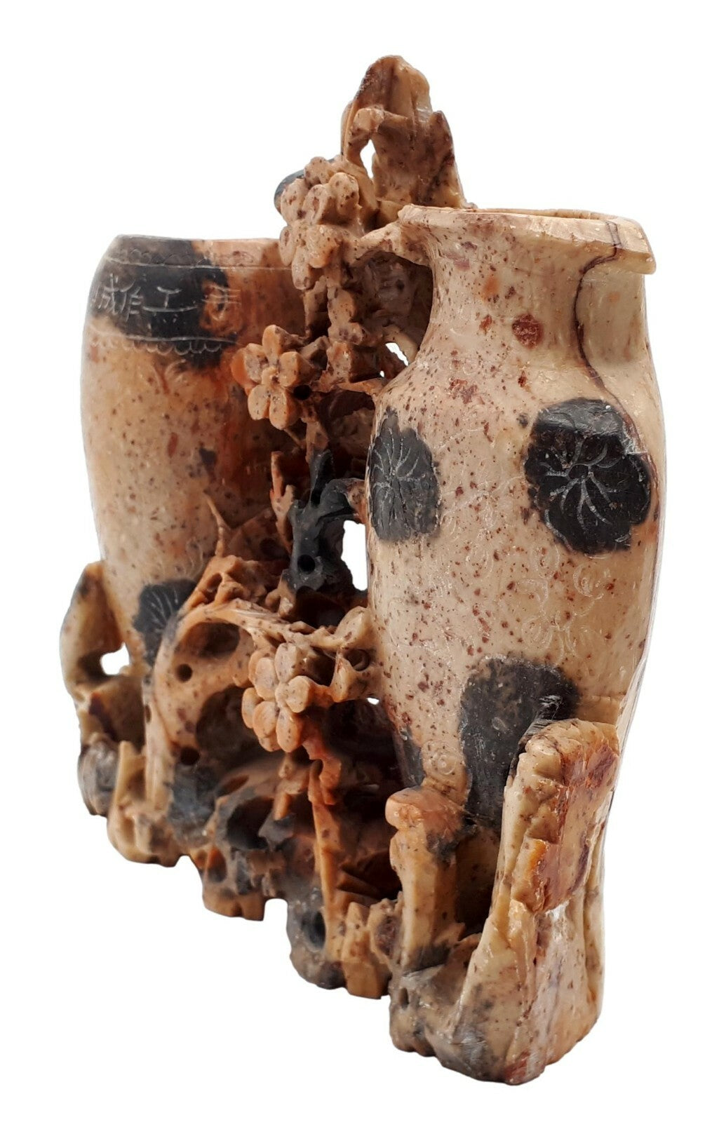 Speckstein Schnitzerei - China 19. Jhd - Ziervase Pinselwäscher - Soapstone 2