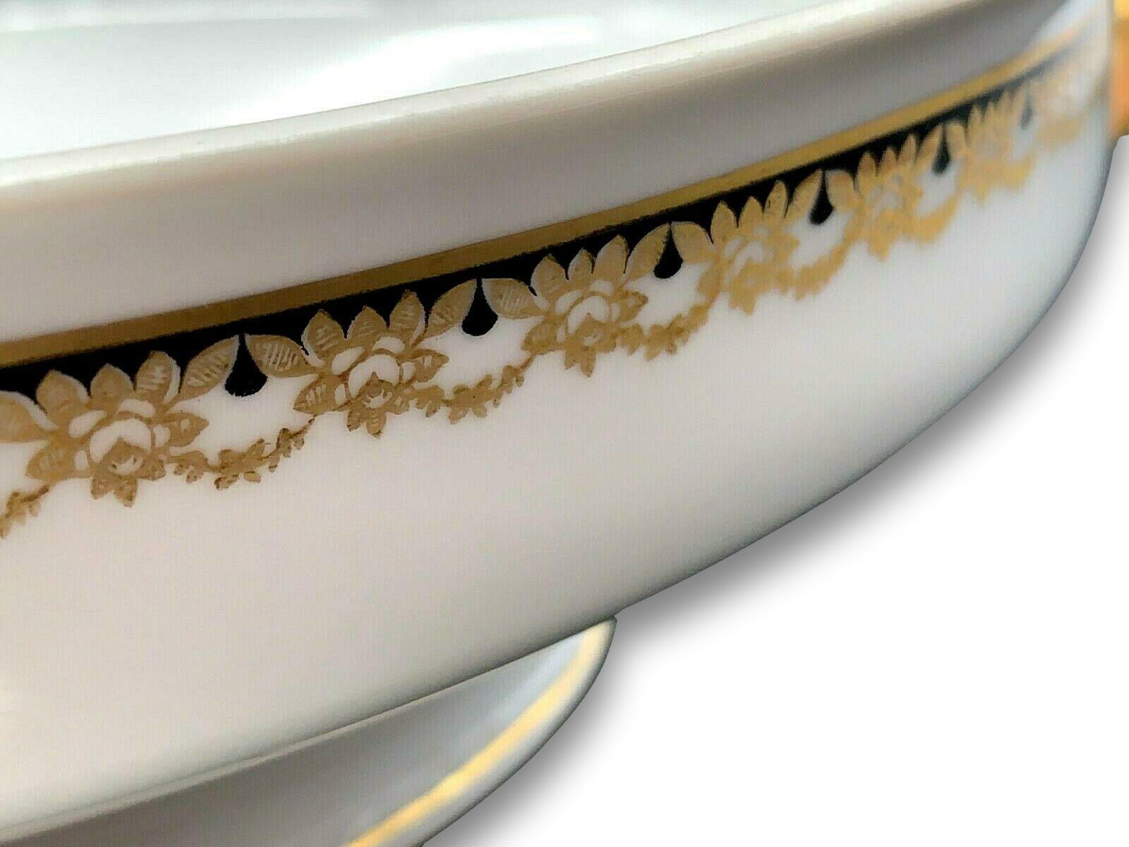 Krautheim Porzellan - Suppenterrine oval Suppenschüssel mit Deckel - Gold - 19151