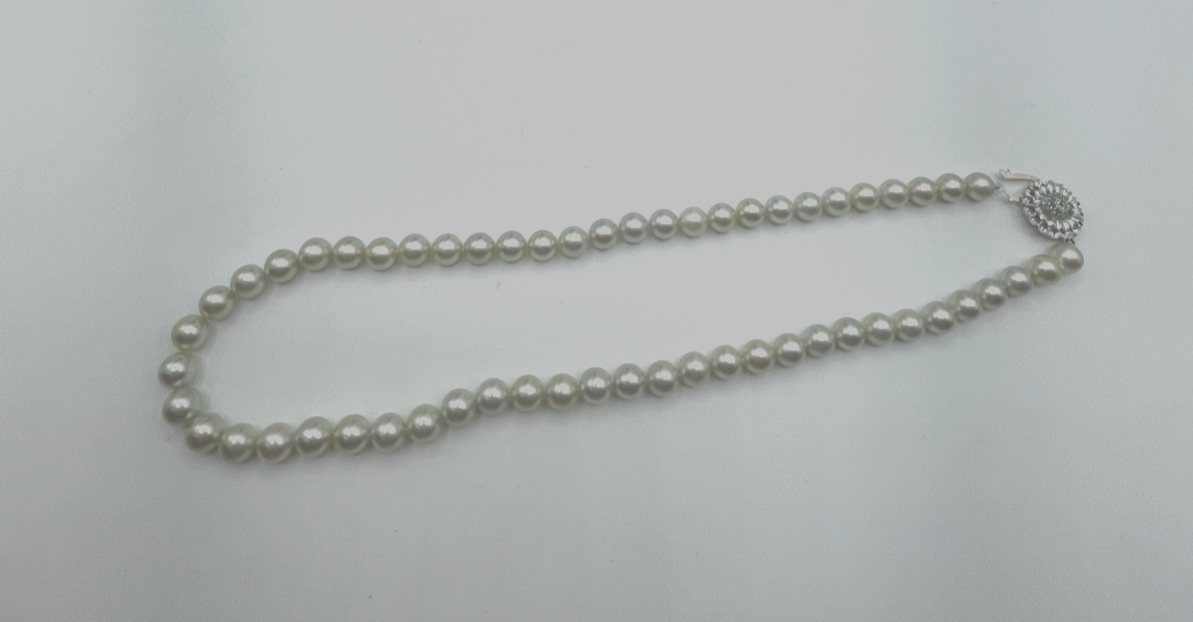 750 Gold 18 K Gold + Smaragde an 44 cm Südsee Perlen Perlenkette Perlencollier4