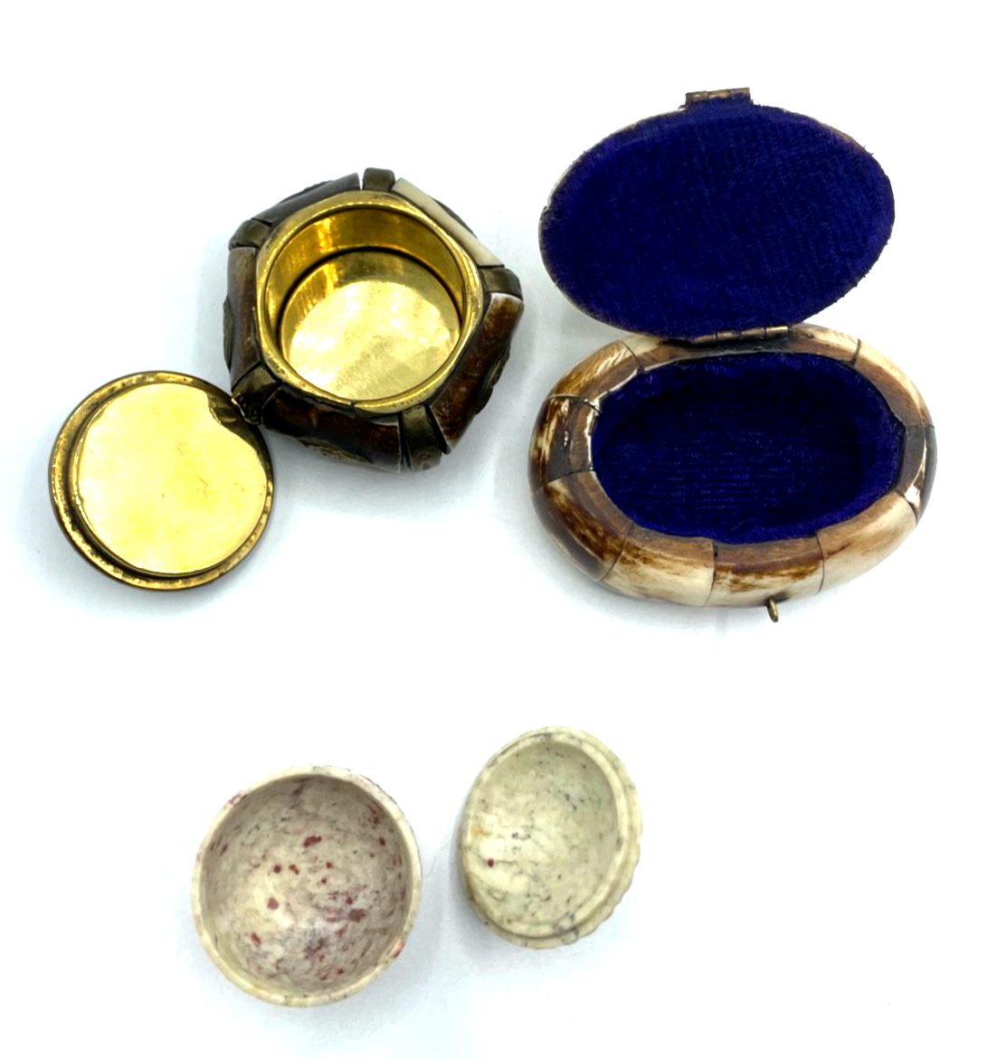 3 kl. Dosen Schatullen Schmuckdöschen Handarbeit Einlegearbeiten + Speckstein3