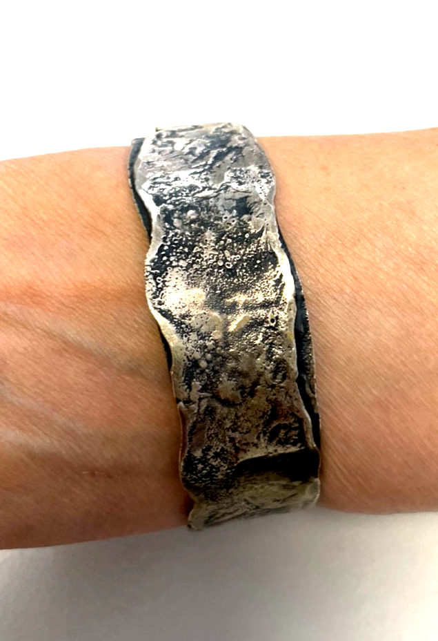 Mega Armreif 925 Silber Silberschmied Unikat diverse Bernstein Cabochons3