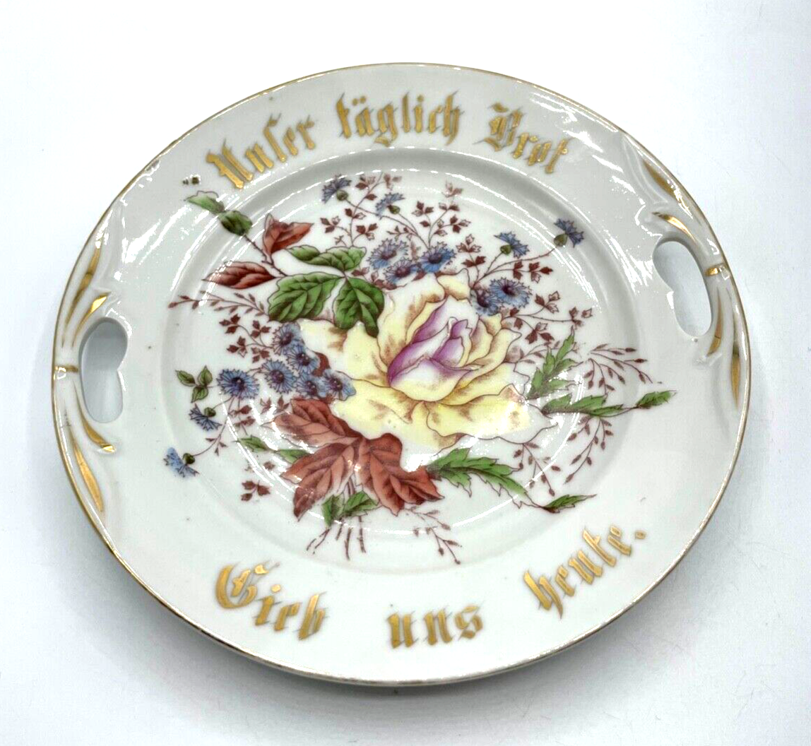 Dachbodenfund attraktiver Teller Unser täglich Brot gieb uns heute um 1900 Ø23cm3