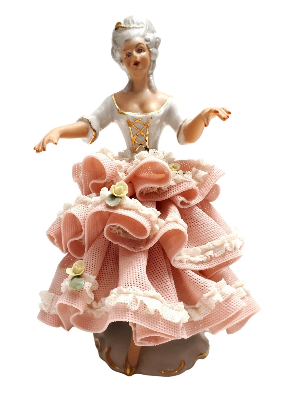 Sandizell Höffner & Co - Porzellanfigur 'feine Dame' - polychrohme Bemalung1