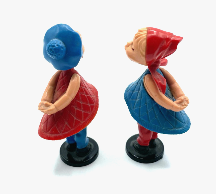 Dachbodenfund 60er J 70er J Magneto BGM Figuren küssende Mädchen W.-Germany2