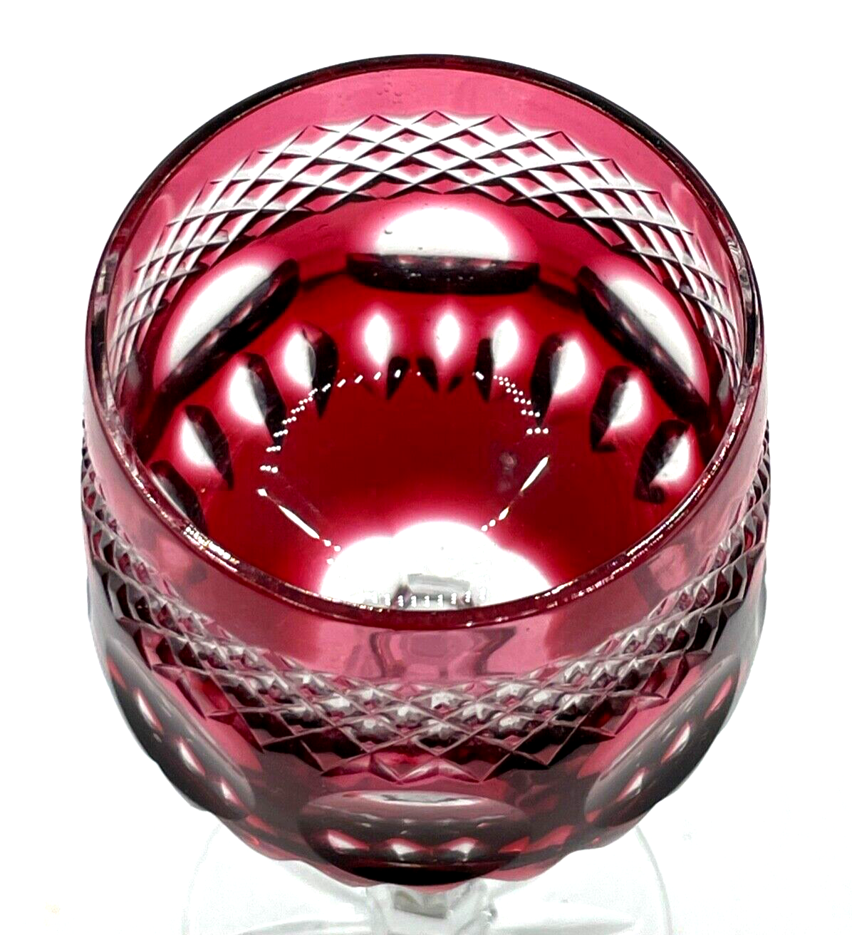 1 Weinfurtner Kristallglas Kristall Glas Weinglas Überfang leuchtend Purpur 19,56