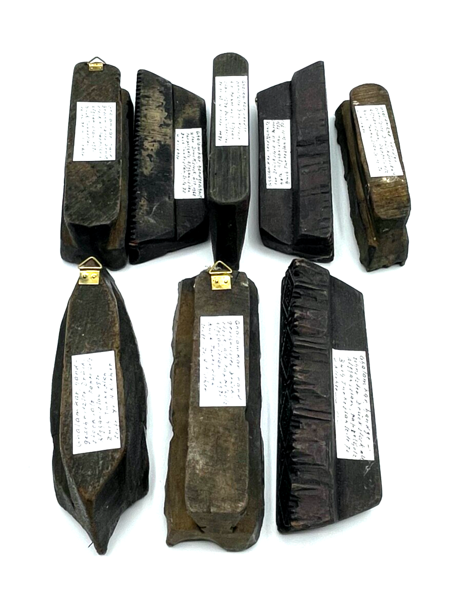 8x antik Druckstempel Druckstock Stoffstempel mit Provenienz aus Sammlung0