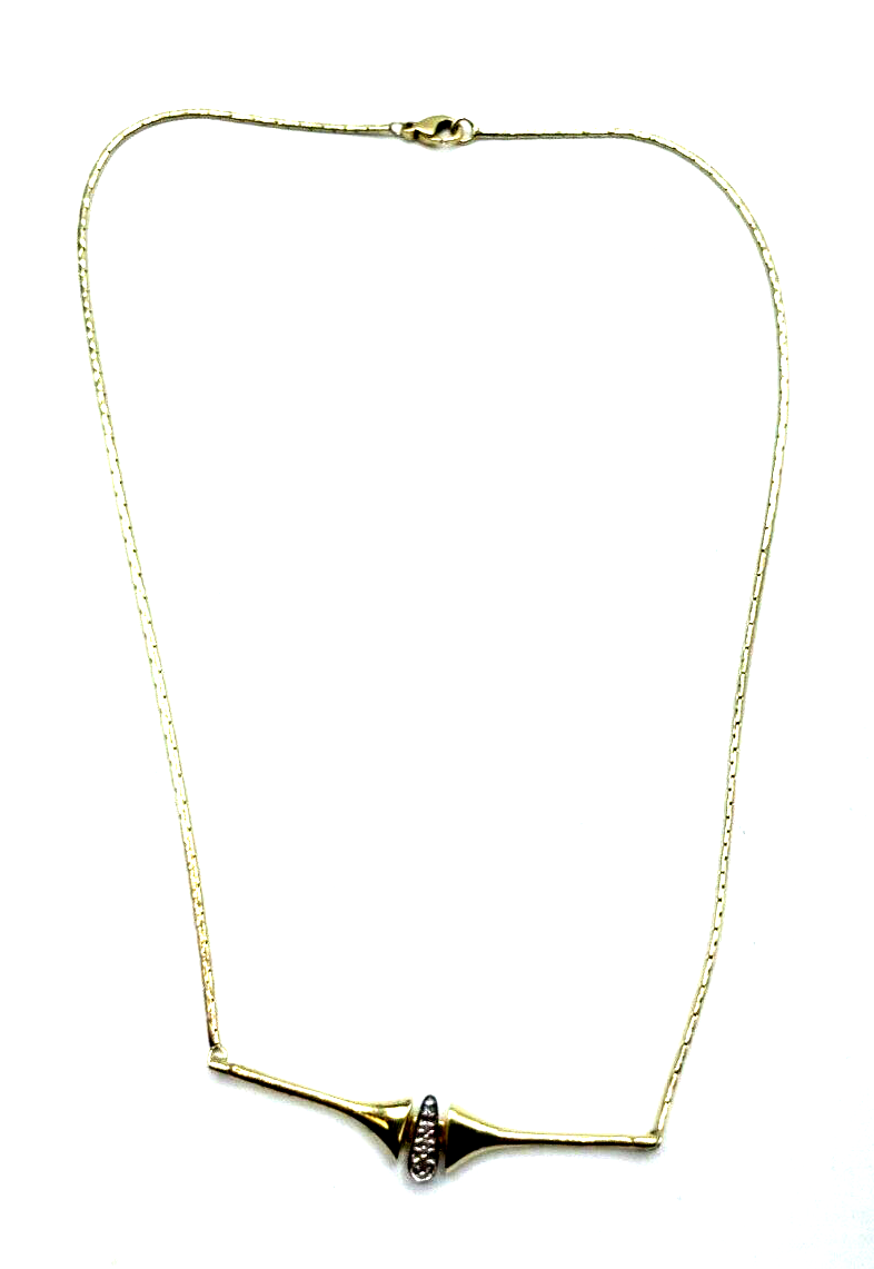 585 Gold 14 K Kette Collier Goldkette Brillanten L42,5cm 8,94Gr Juwelier Design1