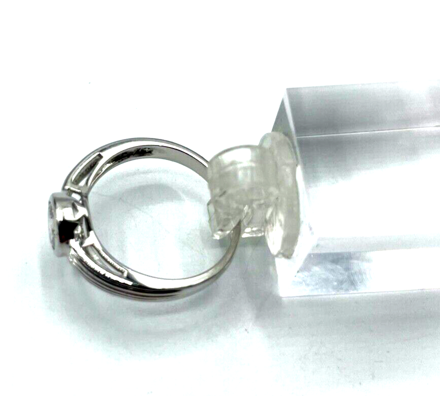 Solider 925 Silber Ring Bandring Solitär Zirkonia Ø 6 mm  RG 60 Ø 19 mm unisex10