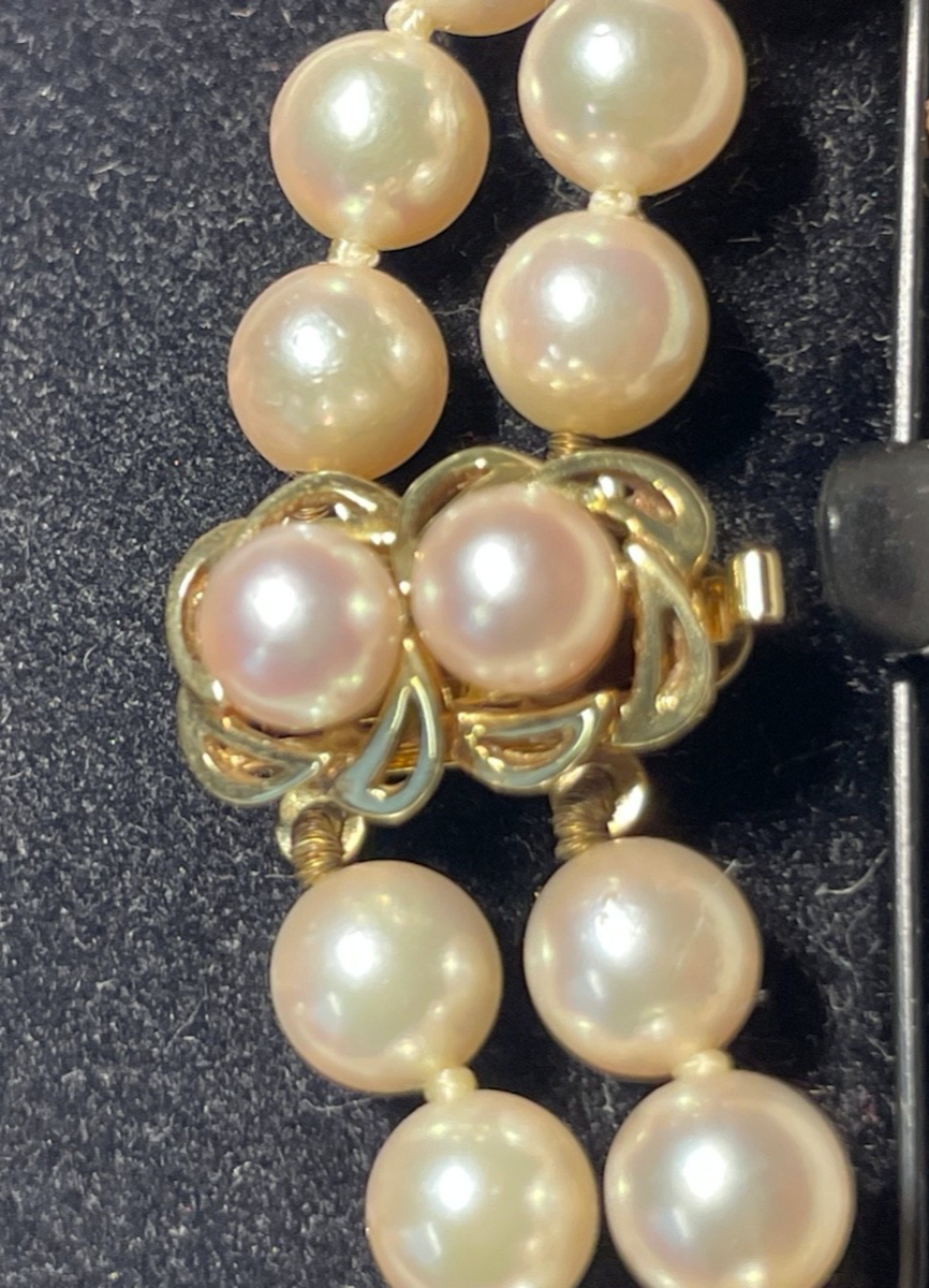 19 cm langes Akoya Perlen Armband mit 585 Gold Stegen + Schliesse top gepflegt4