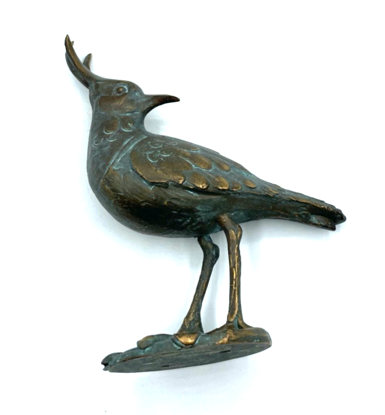 Strassacker Bronze Plastik mit Patina Vogel vollplastisch H 16,5 cm mit Stempel6