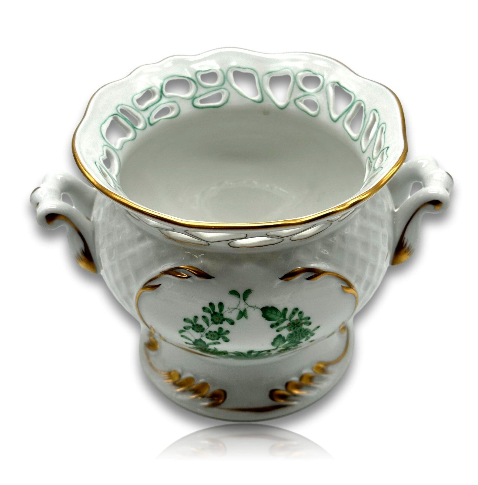 Herend 6547 AV - Cachepot Übertopf - Porzellan - Apponyi Green - Handbemalt1
