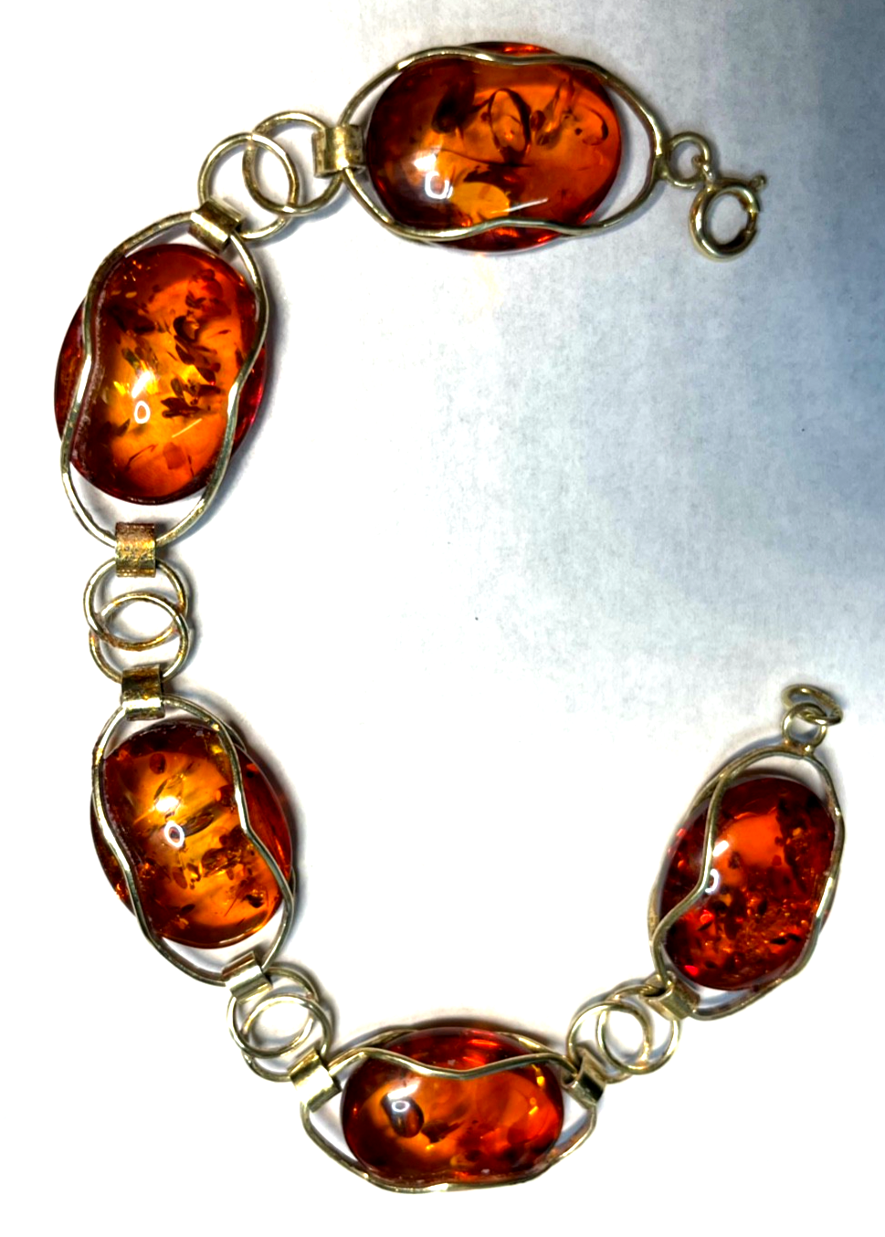 Stattliches altes  Bernstein Design Armband 333 Gold 8 K sehr gepflegt L 21 cm4