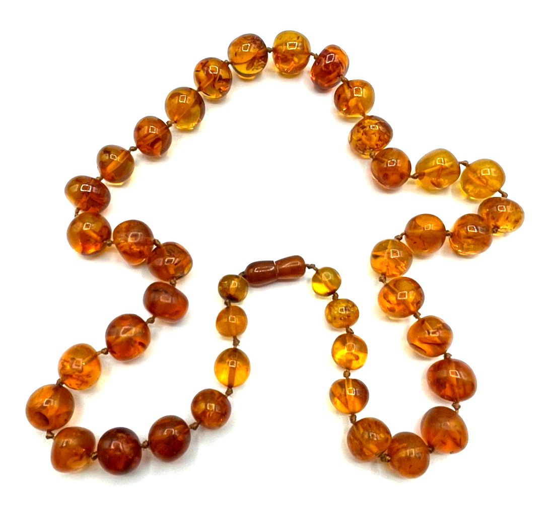 Elegante vintage Bernstein Amber Kette 71 cm mit Schraubverschluss im Verlauf0