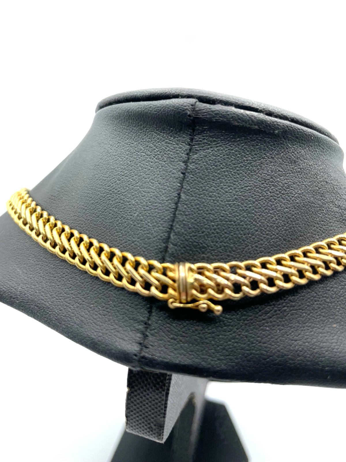 585 Gold 14 K Gelbgold Kette doppelte Panzerkette Collier L 43 cm B 7 mm gepfl.3