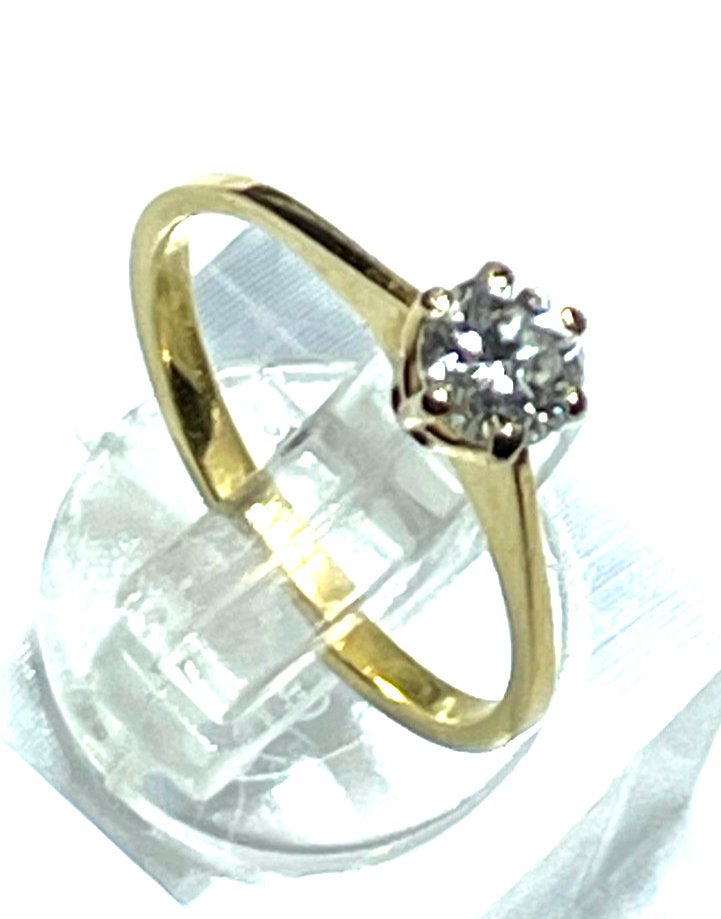 750 Gold 18 K Ring Solitär klassisch Ø16mm RG 51 Juwelier Verlobung Vorsteckring0