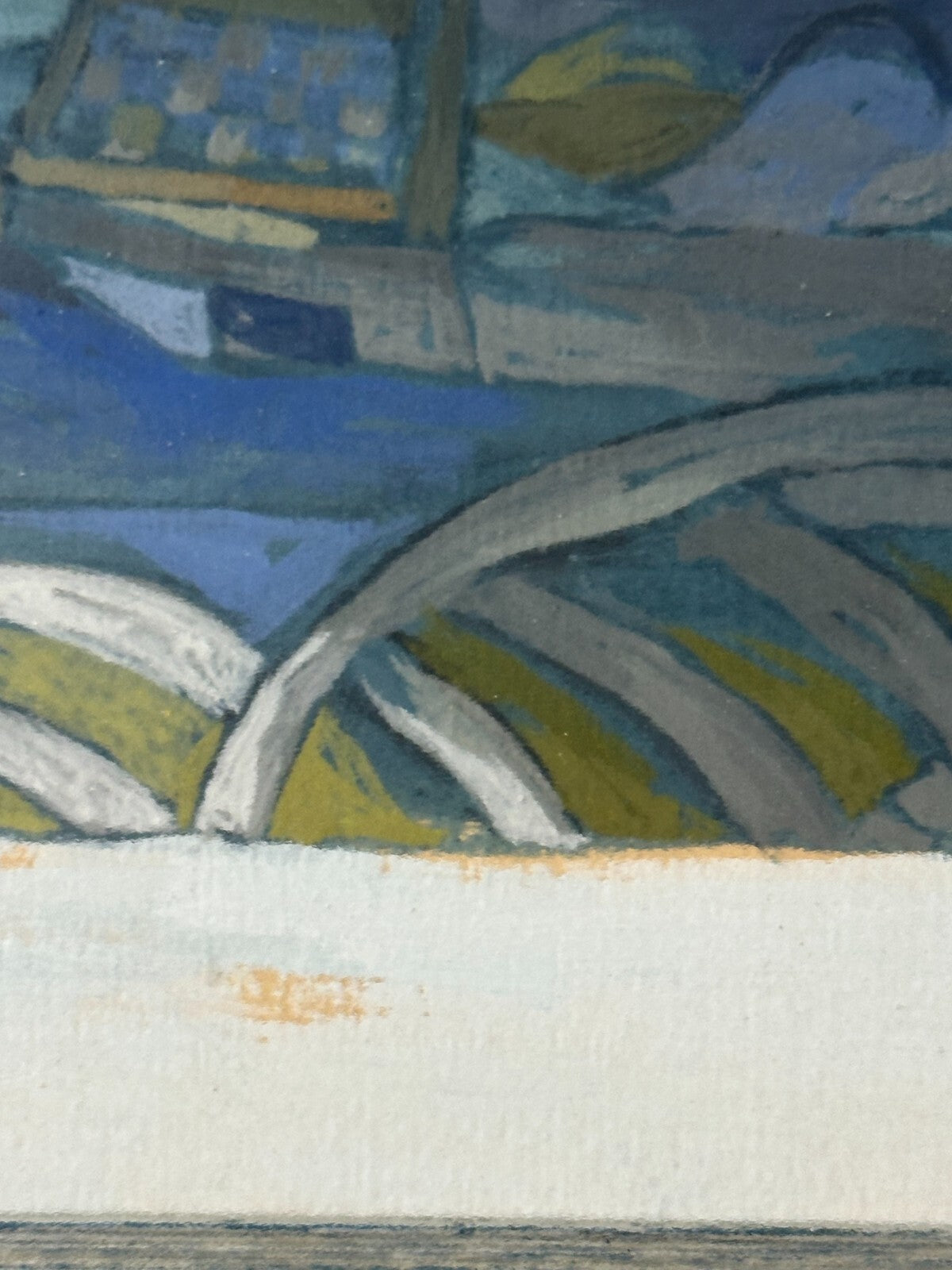 Tempera auf Papier - 'Botschaft der Nacht und des Windes' - Jorge Ponce 198711