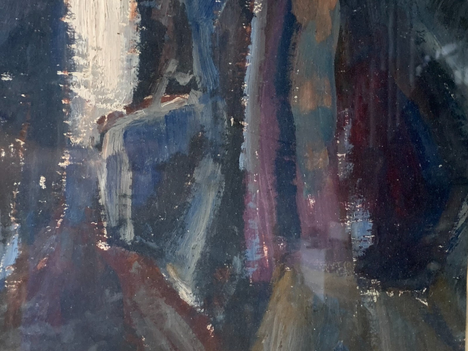 Expressionismus - Industrie Gemälde - Tempera Papier 1954 - gerahmt hinter Glas5