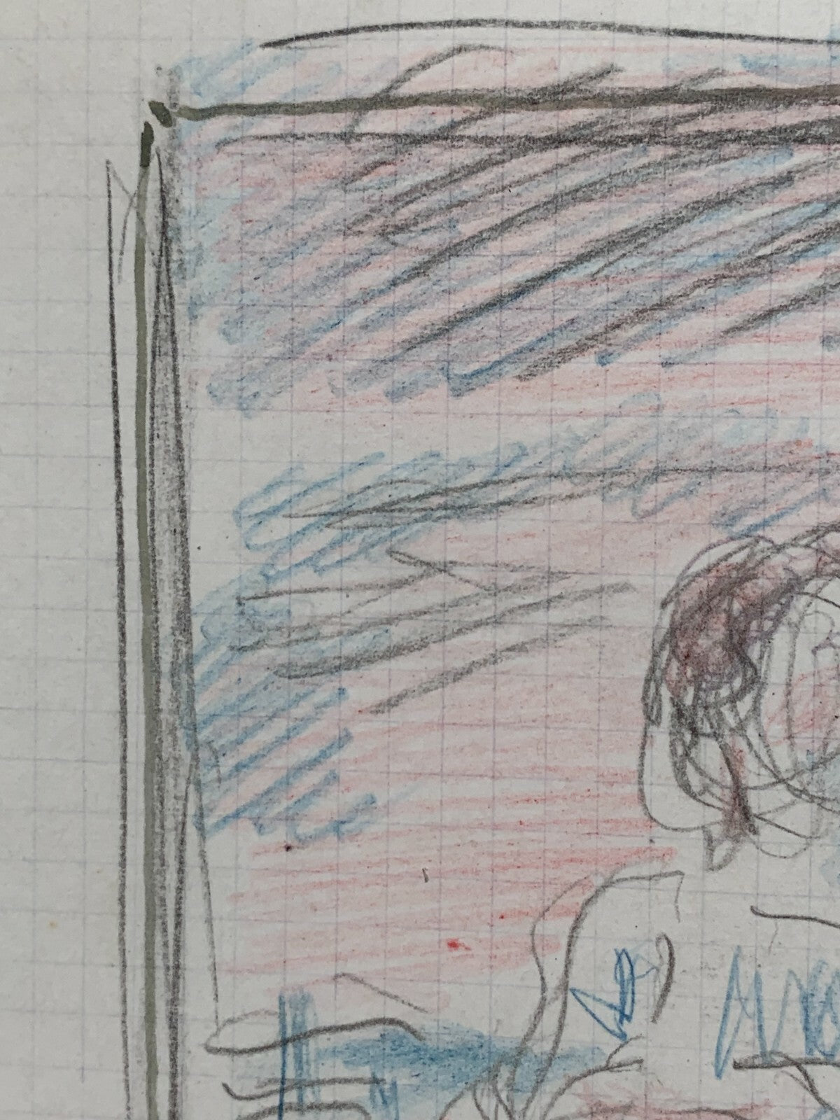 Prof. Albert Haueisen - Zeichnung - gerahmt - Madonna mit Jesuskind - Frau Kind4