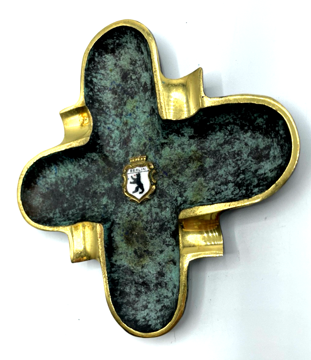 mid century Bronze Ascher Aschenbecher Berliner Bär Wappen Herrenzimmer Zigarre2