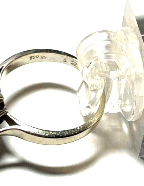 750 Gold 18 K Ring Weißgold Akoya Perle + 8 Brillanten klassisch Juwelier RG 542