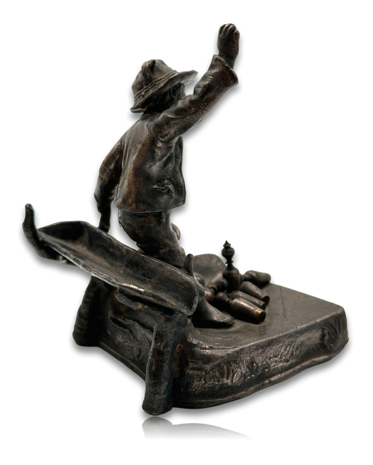 WMF 1886-1903 - Kegelbub Kegelaufsteller - figürlicher  Kegelpreis - patiniert13