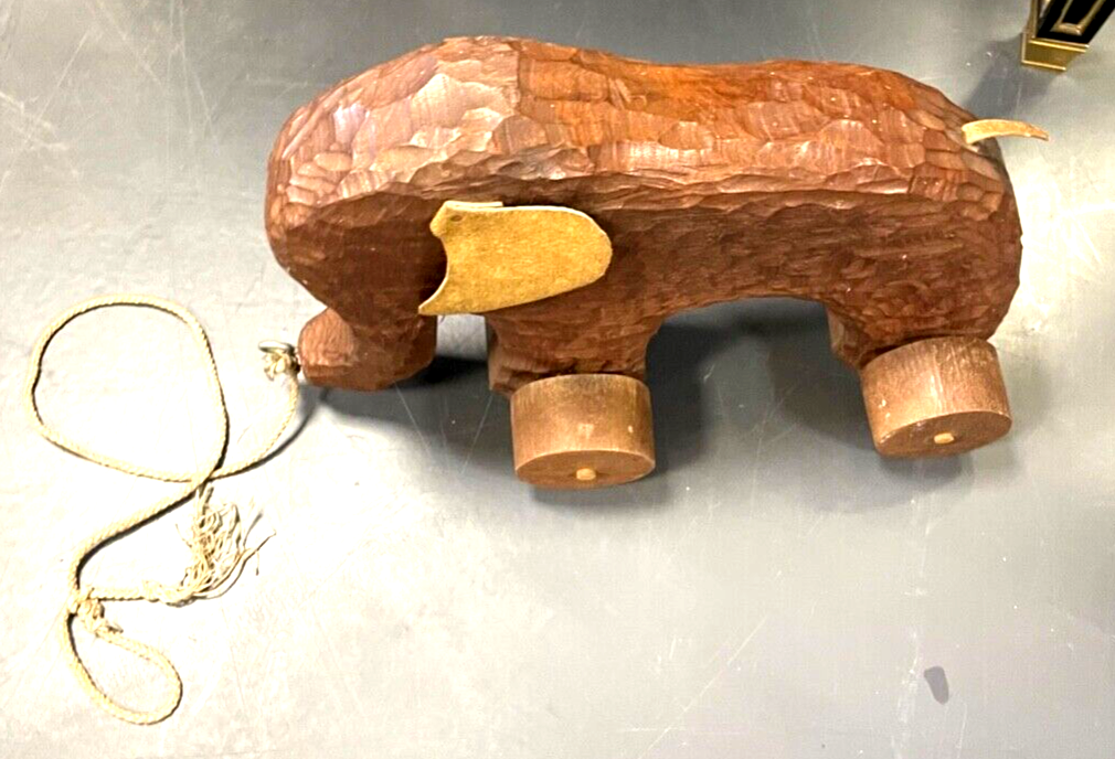 Gr. 70erJ Nachziehspielzeug Elefant Kinder Nachziehtier Holzspielzeug massiv4
