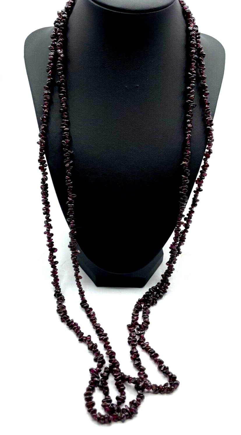 2 x Granat Kette ohne Verschluss polierte Splitterkette je 92 cm lang1