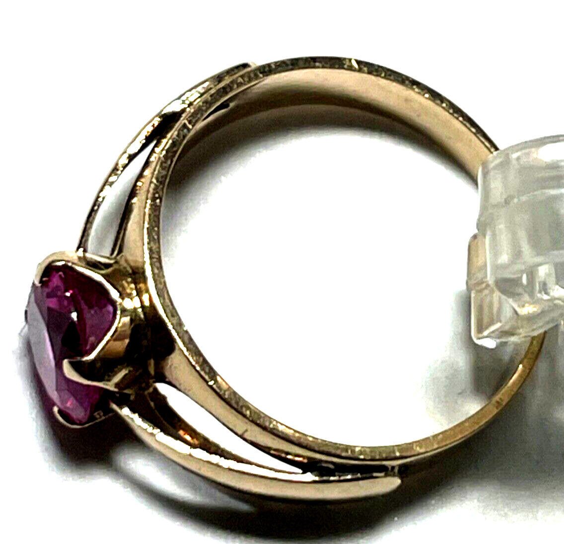 Solider vintage 585 Gold 14 K Ring Rotgold roter russischer Spinell Ø 17mm RG 537