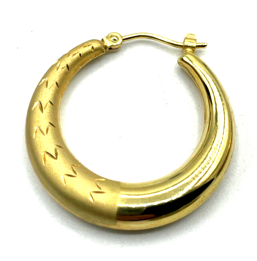 375 Gold 9 K Ohrringe Creolen 2 seitig tragbar Ø 25 mm B 5 mm Juwelier gepflegt3