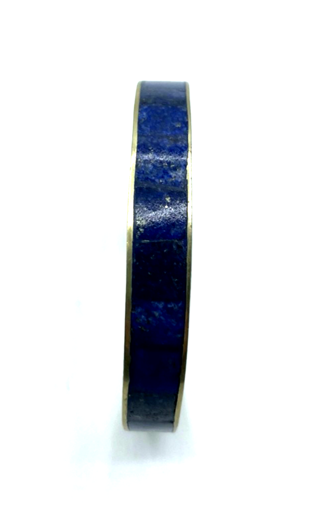 Vintage Tibet Silber Armreif  Lapislazuli Inlay Einlage Handarbeit Ø 6,8cm B 1cm0