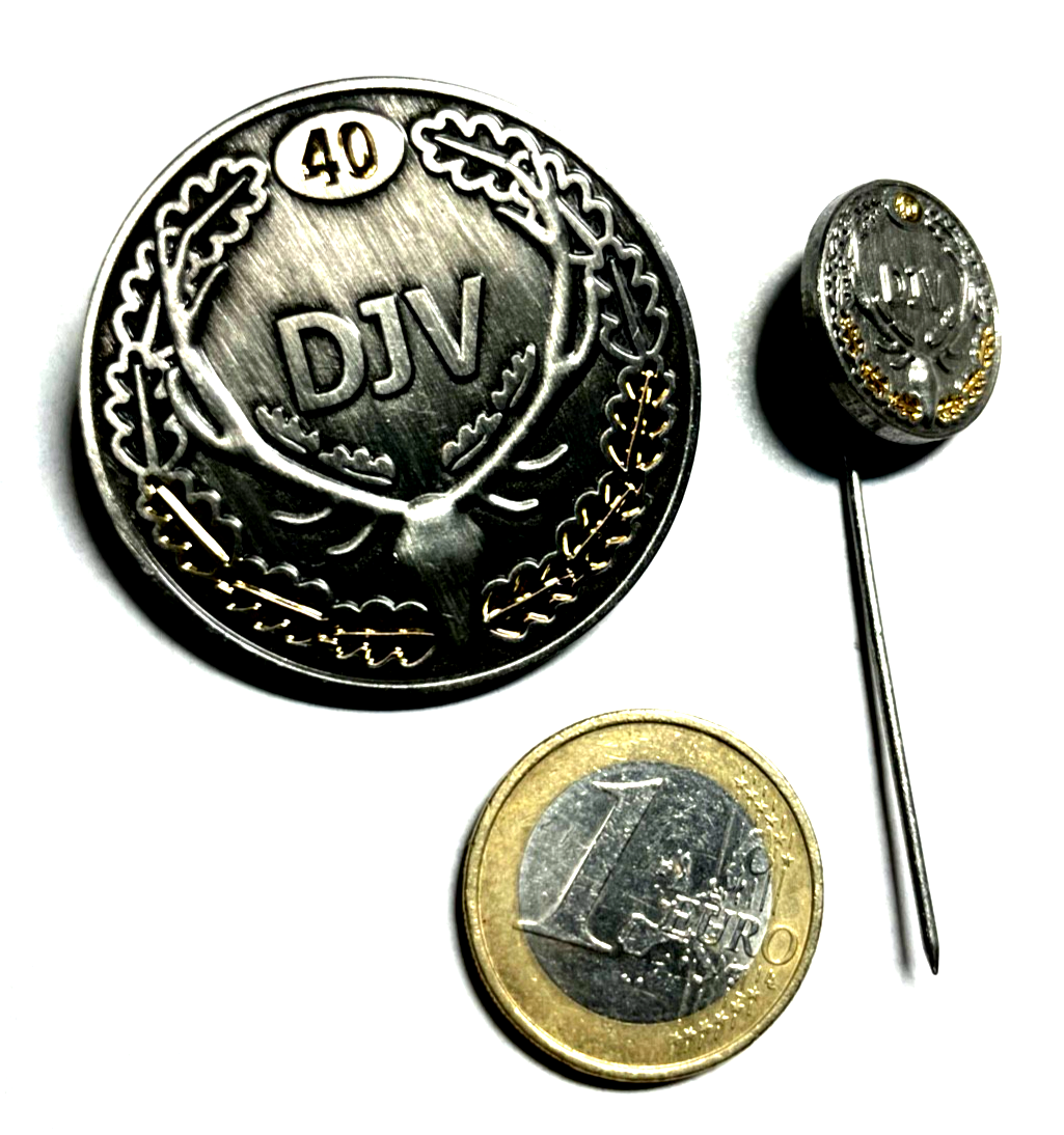 Deutscher Jagdverband Anstecker und Hutnadel DJV 40 Jahre Mitglied gepflegt1