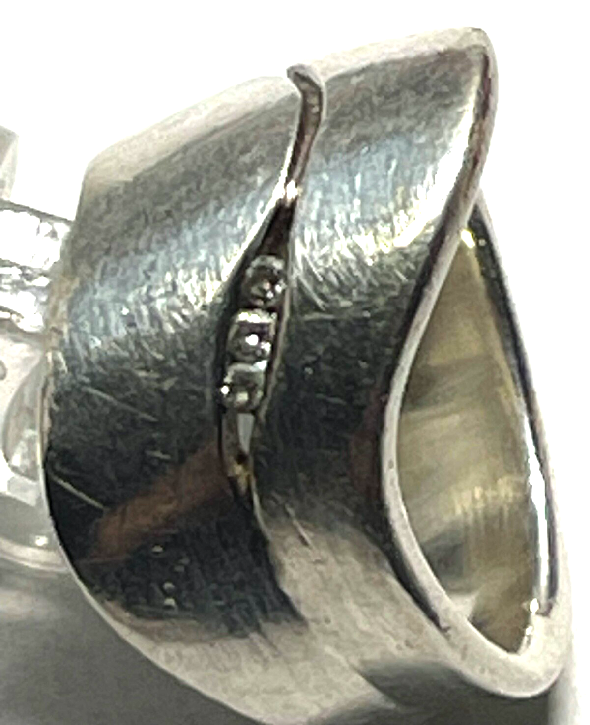Massiver 925 Silber Designer Ring QUINN mit 3 Brillanten 0,06 ct RG 55 Ø 17,5 mm11