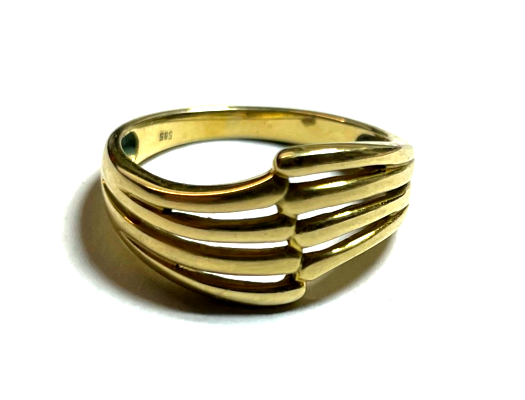 Solider 585 Gold 14 K  Ring modernes Design  Ø 16,9 mm RG 53 Juwelier gepfl.0