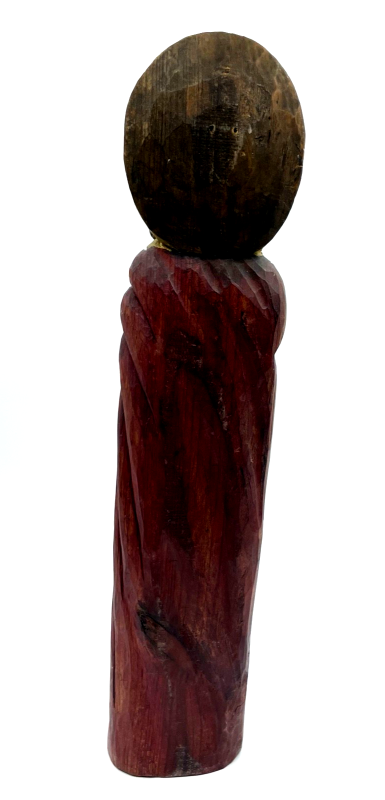 Alte Petrus Figur Holzfigur Handarbeit farblich gefasst Holzschnitzerei H 35 cm6