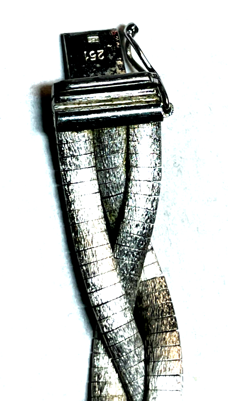Solides 800 BG Silber Armband geflochten + Struktur Klassiker L 18,5 Handarbeit6