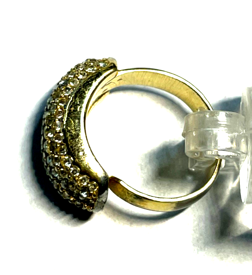 Vintage Grossé Cocktail Ring vergoldet offene Ringschiene wie echte Brillis5