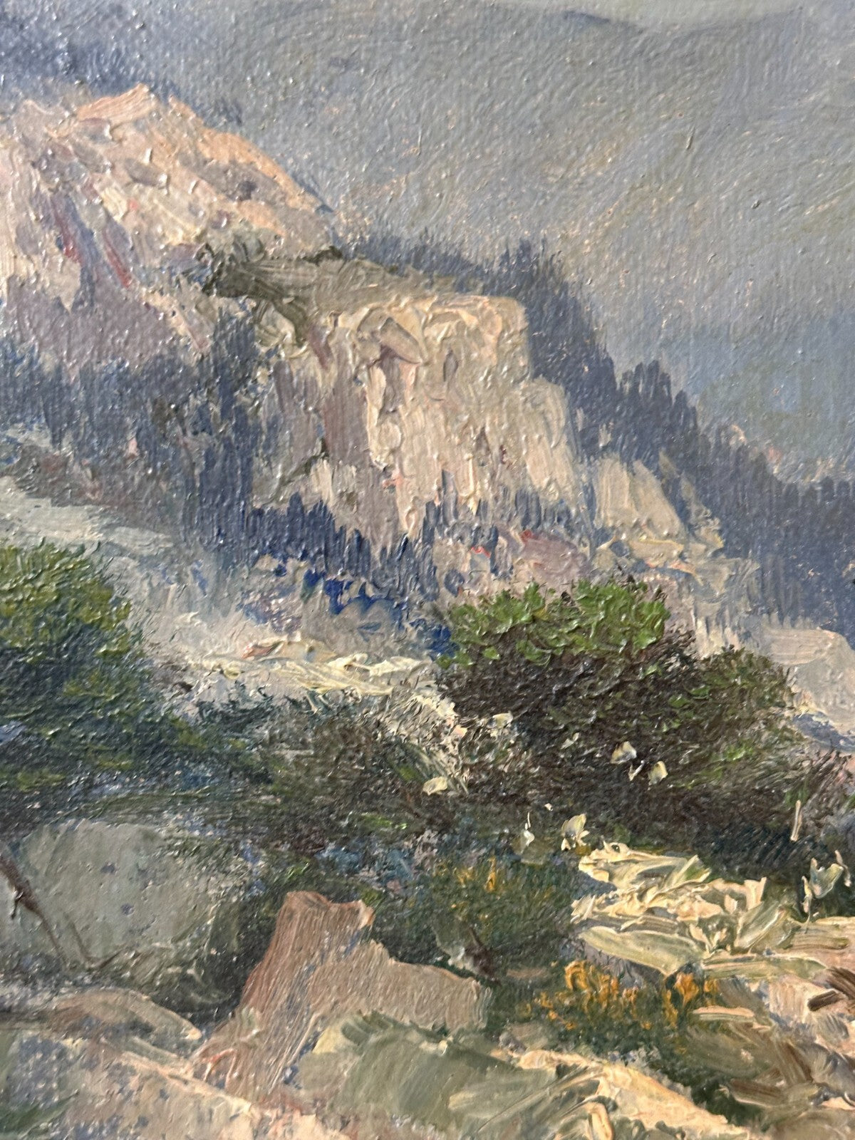 Öl auf auf Leinwand - Saastal Saaservispa - Johann Joseph Geisser 1824–189412