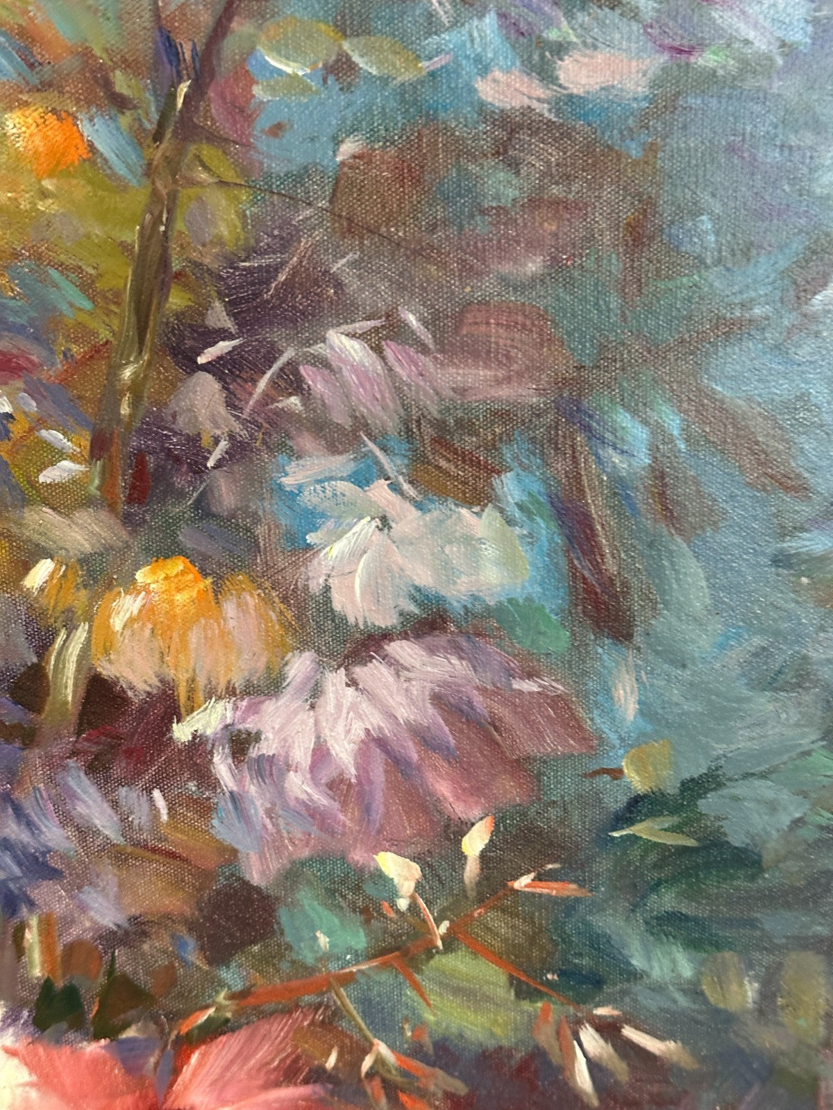 Roger San Miguel - Impressionismus Blumenstrauß - Öl auf Leinwand - signiert4