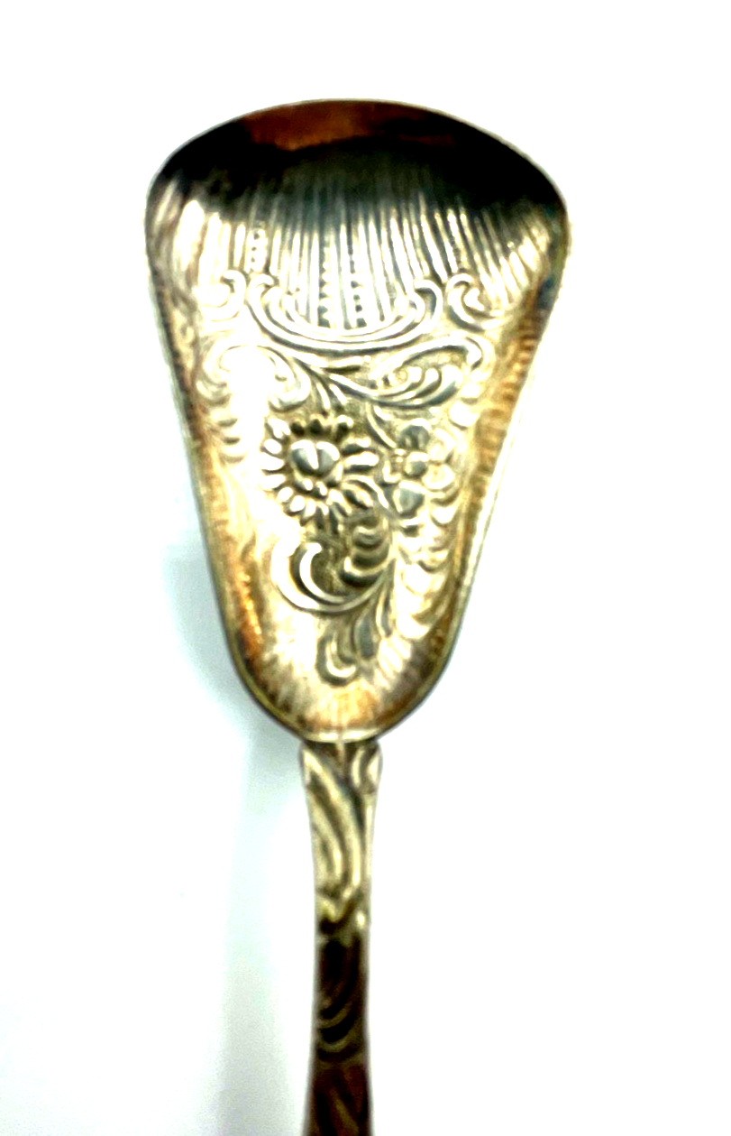Antik  800 Silber Zuckerlöffel Vorleger Historismus L 15 cm style rocaille gepfl1