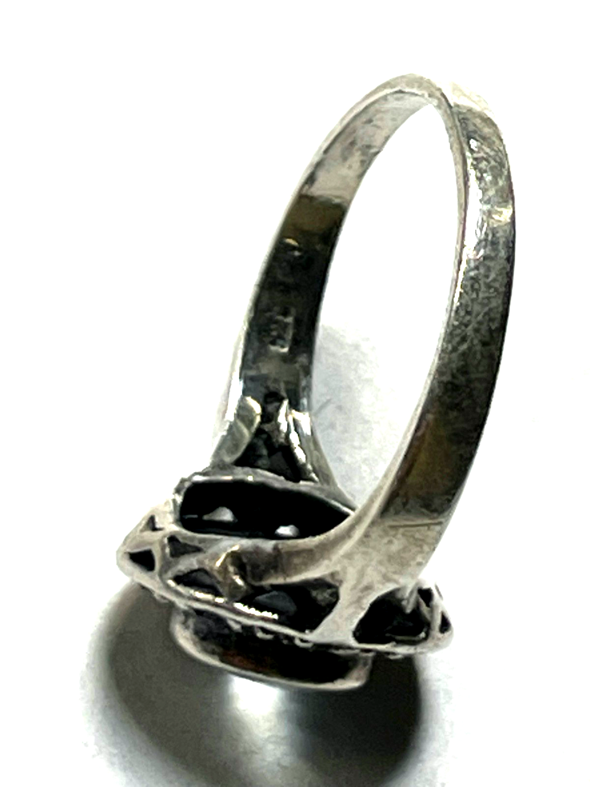 Antik 925 Silber Ring aquamarin farbig wasserblau Spinell 30erJ RG 50 Ø 15,9 mm7