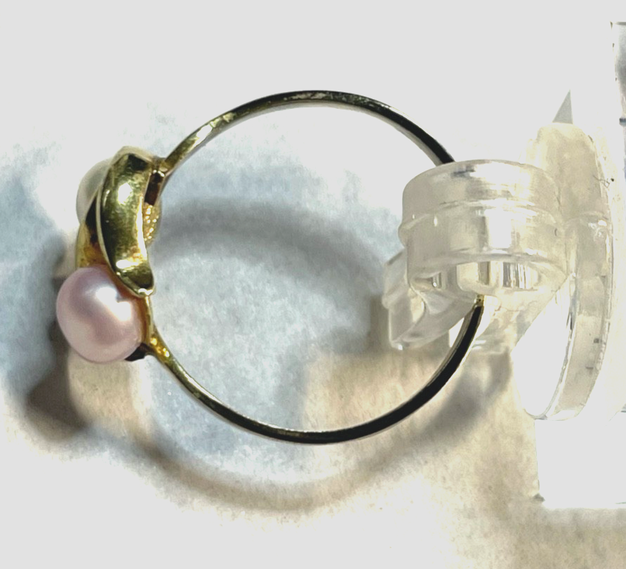 Solider 333 Gold 8 K Ring mit 3 SWZ Perlen modern Ø 17 mm RG 54 Juwelier gepfl.4