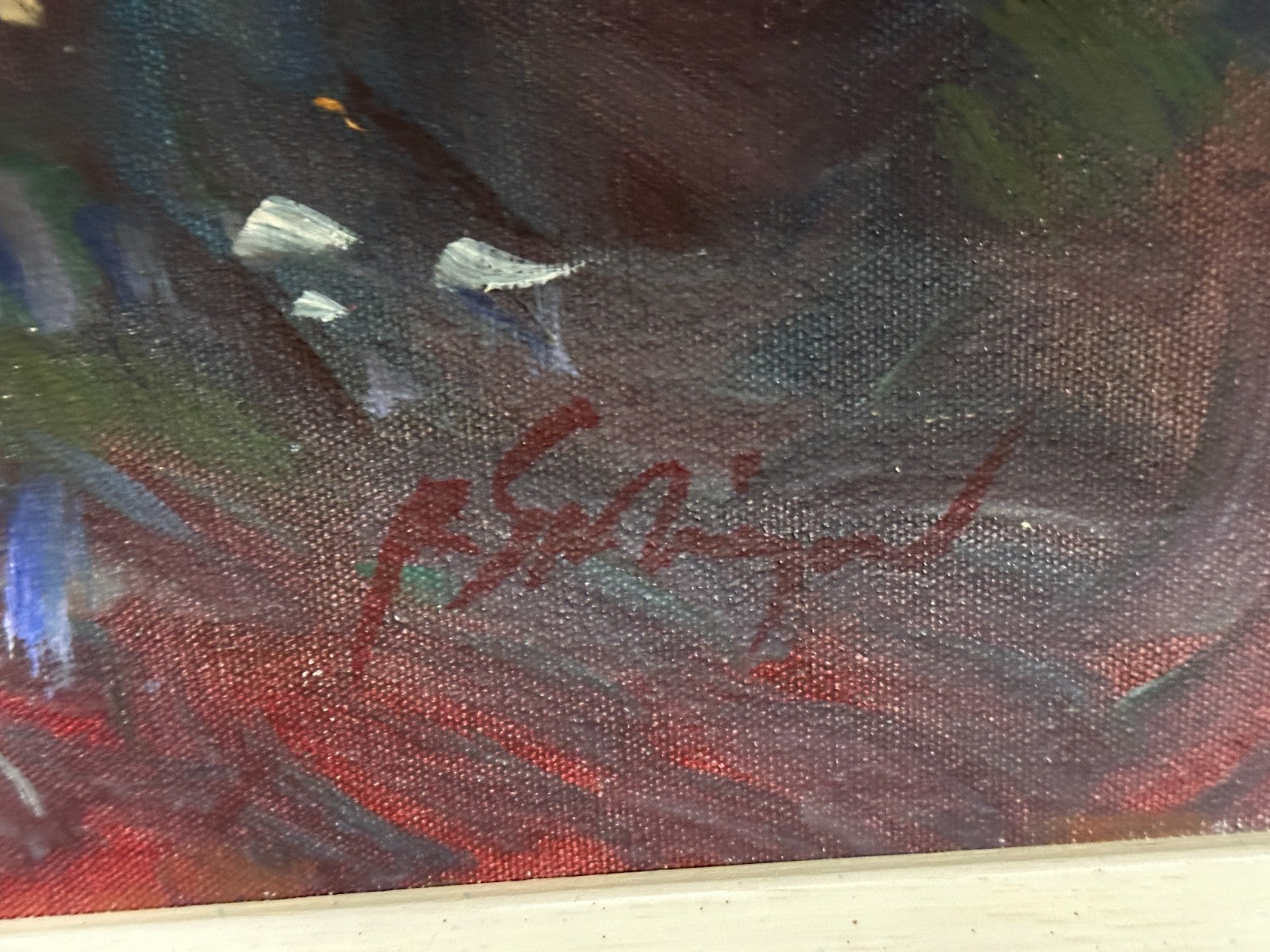 Roger San Miguel - Impressionismus Blumenstrauß - Öl auf Leinwand - signiert9