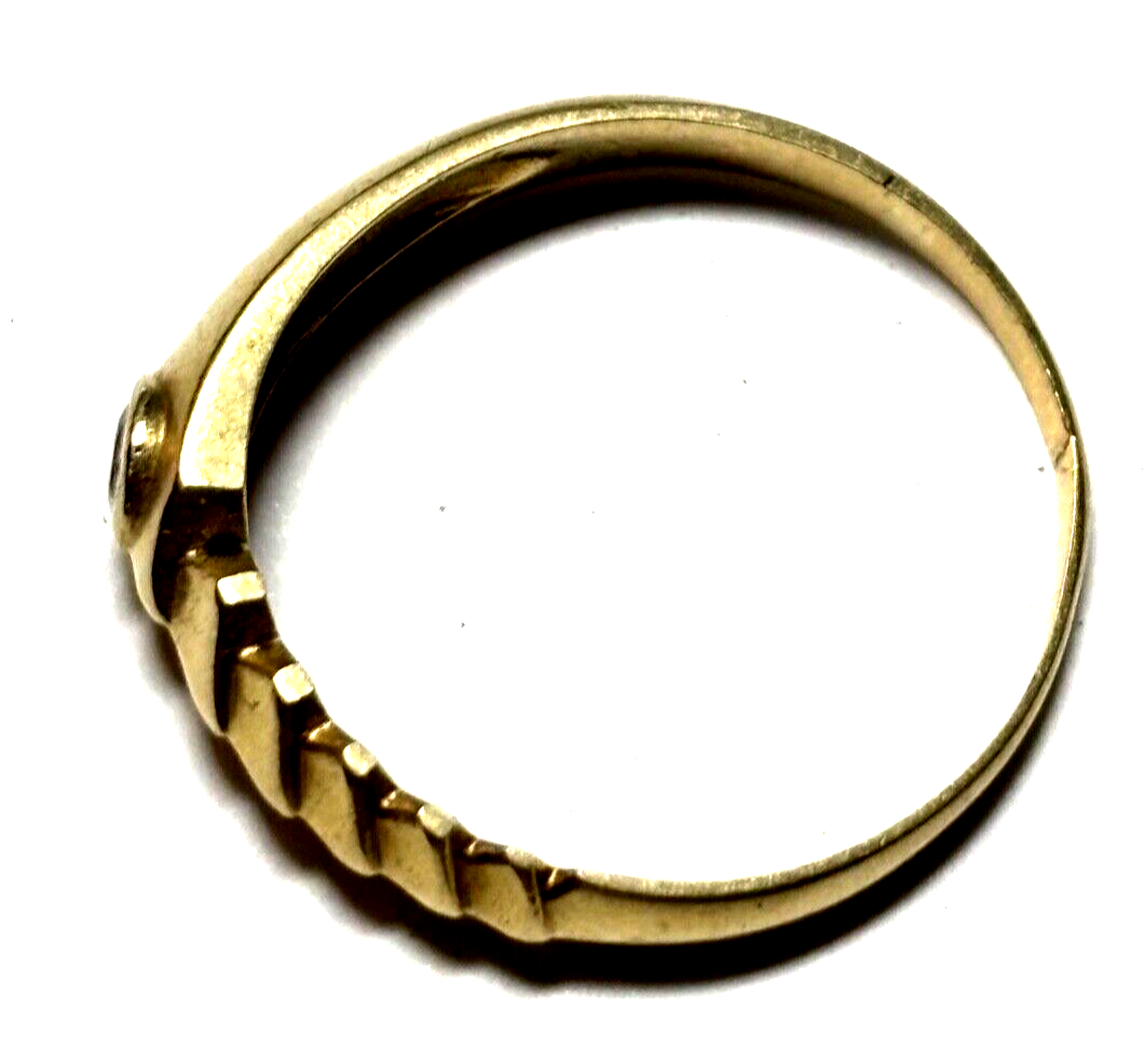 Moderner 585 Gold 14 K Ring mit Weißtopas Ø 18,4 mm RG 58 Juwelier6