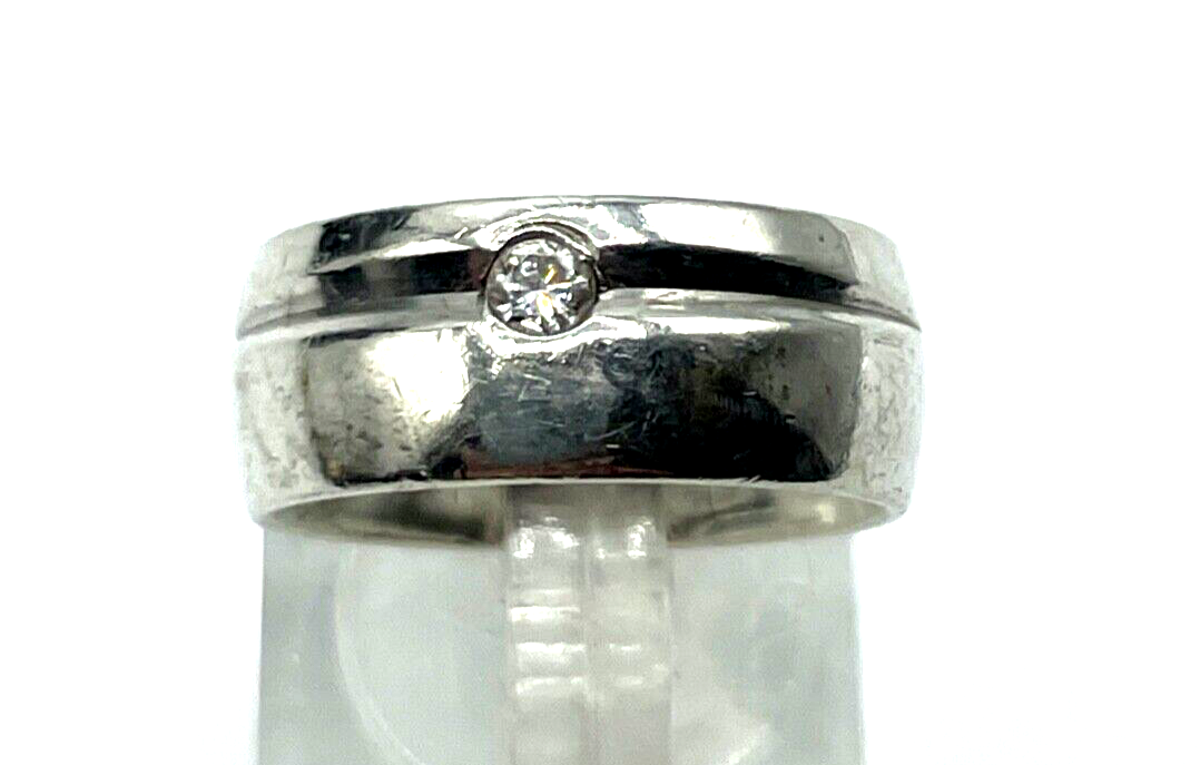 Viventy Bernd Berger 925 Silber Ring Bandring Zirkonia RG 53 Handarbeit B 8 mm0